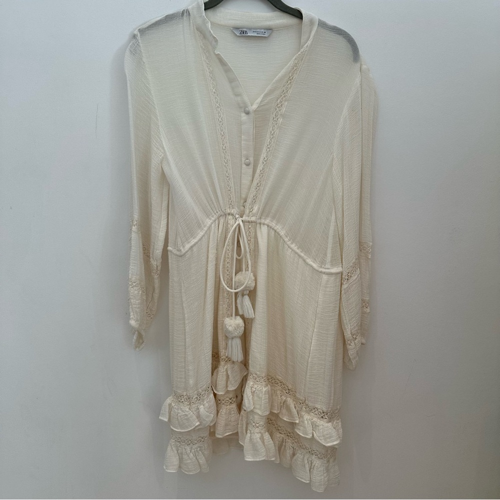 Zara Cream Sheer Blouse